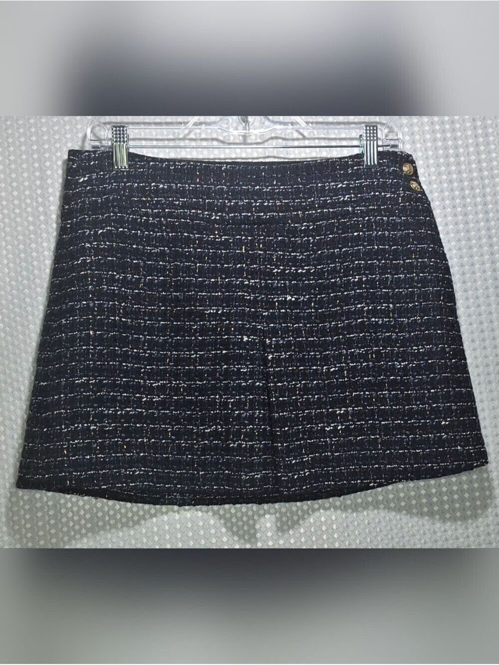 J.Crew Tessilgod Italian Tweed Mini Skirt 4 Navy Quiet Luxury - Picture 7 of 14
